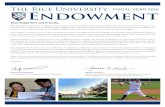 The Rice University Endowment - FY 2015...Rice University’s $5.6 billion endowment returned 4.2%, net offees, for the fiscal year ended June 30, 2015. While the past several years’