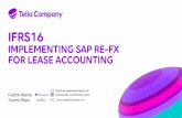 IFRS16 - sapsa.se · SAP RE-FX SOLUTION FOR TELIA –SUPPORTING BOTH SAP AND NON-SAP COMPANIES Contracts through Excel SAP ERP BCC/ ICC Legend SAP internal SAP external Sweden local