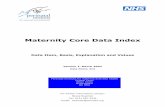 Maternity Core Data Index v1.pdf · 2004-04-07 · b) Antepartum haemorrhage c) Vaginal infection d) Urinary tract infection e) Gestational diabetes f) Threatened prematurity g) Antenatal