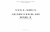 SYLLABUS SEMESTER-III BMLT · Minterm, Maxterm, Karnaugh Map, Kmap upto 4 variables, Simplification of logic functions with K-map, conversion of truth tables in POS and SOP form.
