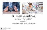 Business Valuations · Business Valuation –Gordon Growth Model Business Valuation - August 2017 41 Gordon Growth Model Value of the business is based on capitalisation of future