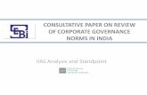 SEBI Consultative Paper - IiAS · SEBI proposes to exclude nominee directors from independent directors and categorize them as non-executive directors. SEBI is of the opinion that