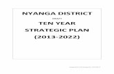 NYANGA DISTRICT RDC Strategic Plan 2013-2022.pdfThe District covers an area of 5 897,82 km2 of which 28% falls under Natural Region I while 24% falls under Natural Region II. The rest