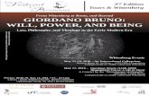 From Wittenberg to Rome, and Beyond GIORDANO BRUNO: WILL ... · GIORDANO BRUNO: WILL, POWER,AND BEING From Wittenberg to Rome, and Beyond May 1718, 2018 –An International Colloquium