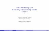 Data Modeling and the Entity-Relationship Modeldavid/cs348/lect-ER-handout.pdf · 2019-11-23 · Data Modeling and the Entity-Relationship Model Fall 2019 School of Computer Science