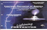 lightningpreventor.comlightningpreventor.com/downloads/preventor-brochure.pdf · line. Mechanical connectors are acceptable. 8) Excavating, back filling and tamping of earth around