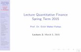 Lecture Quantitative Finance Spring Term 2015farkas/teaching/QF_material/QF15_Slides... · Chapter 3: Multiperiod Discrete Time Models 3.1: The multiperiod model Model setup Trading