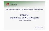 PEMEX Experience on CCS Projects · PEMEX General Structure PEMEX Corporate Headquarters PEMEX Corporate Financial PEMEX Corporative PEMEX Petrochemical PEMEX Gas & Basic Pt h i l