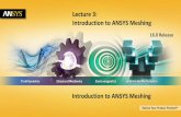 Lecture 3: Introduction to ANSYS Meshing · Meshing – 3D Geometry •3D cell Types •First Meshing Approach Part/Body based • Meshing occurs at part or body level. • Meshing