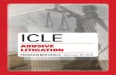 ABUSIVE LITIGATION - State Bar of Georgia...The Institute of Continuing Legal Education of the State Bar of Georgia is dedicated to promoting a well organized, properly planned, and