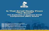 Is That Email Really From “The Boss?” · BEC emails really do come from the CEO’s email account. They may come when the sender is out of the office, and the emails commonly