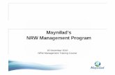 Mayniladâ€™s NRW Management ProgramNRW Management NRW Mgt  آ  In 2007 a system wide IWAIn