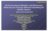 ITP Materials: Multi-Functional Metallic and Refractory Materials … · 2007-04-24 · Multi-functional Metallic and Refractory Materials for Energy Efficient Handling for Molten