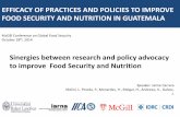 EFFICACY OF PRACTICES AND POLICIES TO IMPROVE FOOD … · 2014-11-06 · EFFICACY OF PRACTICES AND POLICIES TO IMPROVE FOOD SECURITY AND NUTRITION IN GUATEMALA . McGill Conference
