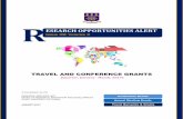 ESEARCH OPPORTUNITIES ALERT · 2017-01-18 · ESEARCH OPPORTUNITIES ALERT Issue 28: Volume 3 TRAVEL AND CONFERENCE GRANTS (Quarter: January - March, 2017) A Compilation by the RESEARCH
