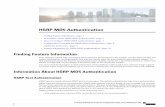 HSRP MD5 Authentication...HSRP MD5 Authentication • FindingFeatureInformation,page1 • InformationAboutHSRPMD5Authentication,page1 • HowtoConfigureHSRPMD5Authentication,page2