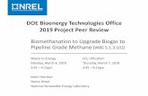 DOE Bioenergy Technologies Office 2019 Project Peer Review to Upgrade Biogas to...produce pipeline grade renewable natural gas from biogas • Design and build of a mobile 30L system