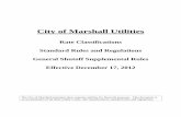 City of Marshall Utilities...City of Marshall Utilities Rate Classifications Standard Rules and Regulations General Shutoff Supplemental Rules Effective December 17, 2012 The City