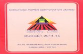 KARNATAKA POWER CORPORATION LIMITEDkarnatakapower.com/.../06/KPCL-Budget-Book-2014-15.pdf · The budget provisions are indicated in the budget book under each Head of Account. If
