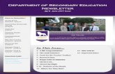 Department of Secondary Education Newsletter Ed/2nd Quarter Newsletter FINAL 4.19.17.pdfDepartment of Secondary Education Newsletter April -June 2017 Issue Dates to Remember! Spring