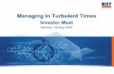 Managing in Turbulent Times - NIIT Technologies Tech... · 2016-04-09 · Wipro -2% -2% TCS -5% -1% Infosys -7% -3% HCL-T (Axxon acquisition) 9% 15% Polaris -18% -9% Zensar -17% -14%