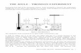 THE JOULE THOMSON EXPERIMENT THE JOULE THOMSON... · porous baffle. In the experiment made by Thompson and Joule (1852) the porosities were quite large compared to the molecular mean