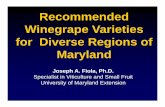 Recommended Winegrape Varieties for Diverse Regions of ...4...Recommended Winegrape Varieties for Diverse Regions of Maryland Joseph A. Fiola, Ph.D. Specialist in Viticulture and Small