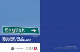2015-2016 ENGLISH AS A SECOND LANGUAGE · ENGLISH AS A SECOND LANGUAGE 2015-2016 1 Glendon’s English as a Second Language program is ... literature of English-speaking Canadians.