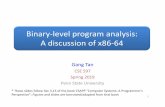 Binary‐level program analysis: A discussion of x86‐64gxt29/teaching/cse597s19/slides/03x86-64.pdf · •16 general‐purpose registers; each 64‐bit long •Calling conventions