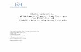 Determination of Volume Correction Factors for FAME and FAME … · API Temperature and Pressure Volume Correction Factors for Generalized Crude Oils, Refined Products, and Lubricating