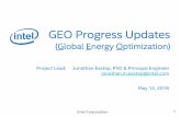 GEO Progress Updates · Intel Corporation 1 GEO Progress Updates May 12, 2016 Project Lead: Jonathan Eastep, PhD & Principal Engineer ... Benchmark and regression test infrastructure