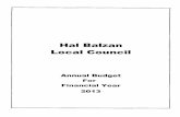 localgovernment.gov.mt 2013.pdf · Hal Balzan Local Council Budgeted Statement of Income and Expenditure FORECAST Jan-Dec 2012 255 421 3,228 4,793 1 ,342 264,784 62.398 137,856