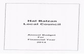 localgovernment.gov.mt · 2017-09-14 · 299,019 (7,788 . Hal Balzan Local Council Budgeted Statement of Affairs Annual Budget Financial Year 2014 VARIANCE Bud-Act 131 476 (4, 158)