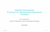 BIO5312 Biostatistics R Session 11: Multisample …...R Session 11: Multisample Hypothesis Testing II Dr. Junchao Xia Center of Biophysics and Computational Biology Fall 2016 11/8/2016