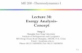 Lecture 34: Exergy Analysis- Conceptcc.sjtu.edu.cn/Upload/20160426220506728.pdf · 2016-05-05 · 7.12 Notes on exergy Exergy is a measure of the departure of the state of a system