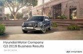 Hyundai Motor Company Q3 2019 Business Results · 2019-10-30 · Enter luxury SUV market with first Genesis SUV model in Q4 Strengthen global sales momentum from production capacity