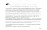 CERTIFIED BEAR-RESISTANT PRODUCTSigbconline.org/wp-content/uploads/2018/03/180302_Certified_Products_List.pdf · means these products meet IGBC bear-resistant design and structural