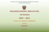 by Prof. Dr. Mstislav AFANASIEV · MACROECONOMIC INDICATORS OF RUSSIA 2007 – 2011 by Prof. Dr. Mstislav AFANASIEV rector THE BUDGET AND TREASURY ACADEMY OF THE MINISTRY OF FINANCE