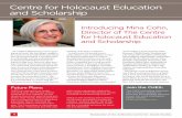 Centre for Holocaust Education and Scholarship · 2016-06-07 · 6 Newslette h elikovit ntr o ewis tudies Centre for Holocaust Education and Scholarship able to begin their lives