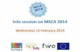 Info session on MSCA 2014 - Vlaanderen (FWO) ~ 1.500 patent applications ... (ETN) European Industrial