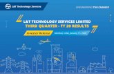 L&T TECHNOLOGY SERVICES LIMITED THIRD QUARTER - FY …...PAGE 4 L&T TECHNOLOGY SERVICES | Q3 FY 20 - QUARTERLY RESULT KEY DEAL WINS LTTS closed several multi-million dollar projects