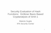 Security Evaluation of Hash Functions: Gröbner Basis Based ... · 1 Security Evaluation of Hash Functions: Gröbner Basis Based Cryptanalysis of SHA-1 Makoto Sugita IPA Security