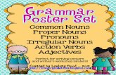 Common Nouns Proper Nouns Pronouns Irregular Nouns Action ... · Action Verbs Action verbs show an action of a noun. Think? • Can I do this with my body? • Can an animal do this