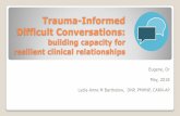 Trauma-Informed Difficult ConversationsTrauma-Informed Difficult Conversations: building capacity for resilient clinical relationships Eugene, Or May, 2018 Lydia Anne M Bartholow,