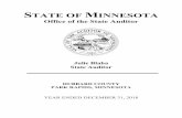 STATE OF MINNESOTA · HUBBARD COUNTY PARK RAPIDS, MINNESOTA Year Ended December 31, 2018 Audit Practice Division Office of the State Auditor State of Minnesota
