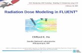 Radiation Dose Modeling in FLUENTSimulating UV dose distributions in FLUENT – Discrete ordinates radiation model in FLUENT generates UV incident radiation field • Honors geometry