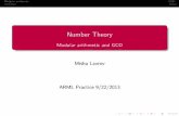 Number Theory - Modular arithmetic and GCDmath.cmu.edu/~cargue/arml/archive/13-14/number-theory-09...Modular arithmetic GCD Divisibility rules Competition problems Problem (2003 AIME