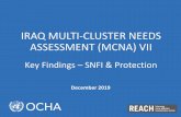IRAQ MULTI-CLUSTER NEEDS ASSESSMENT …...IDP households out of camp Cluster sampling IOM DTM (April 2019) 90 / 10 district level Returnee Cluster sampling IOM DTM (April 2019) 90