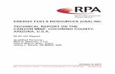 E F R (USA) I .NERGY UELS ESOURCES NC TECHNICAL REPORT …energyfuels.com/wp-content/uploads/2017/10/RPA-Energy... · 2017-10-10 · E F R (USA) I .NERGY UELS ESOURCES NC TECHNICAL