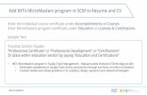 Add MITx MicroMasters program in SCM to Resumeand CV Key Concept Documents... · mm.mit.edu/scm Add MITx MicroMasters program in SCM to Resumeand CV Enter the individual course certificateunder